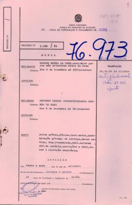 Processo n.º 1790/84 , nº arquivamento 76973