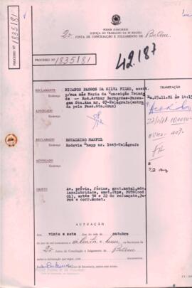Processo n.º 1835/1981, arquivamento 42187