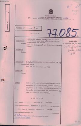 Processo n.º 1870/84, arquivamento 77085